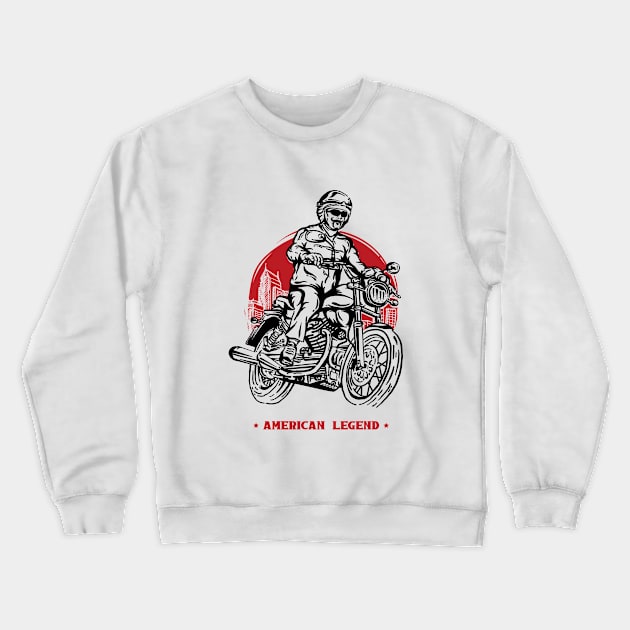 American Legend Motorcycle Crewneck Sweatshirt by VEKTORKITA